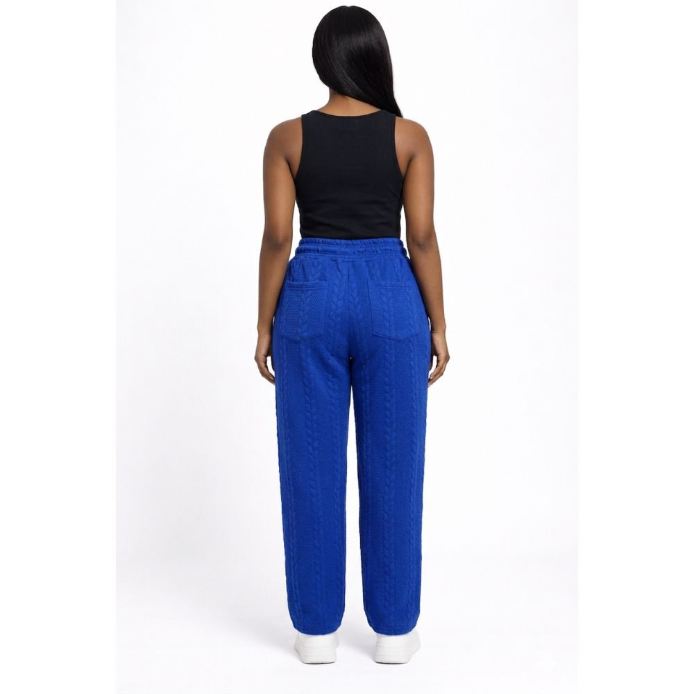 Unisex Textured Knit Drawstring Jogger Pants